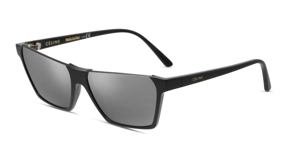 CELINE CL40028I 01C Black Mirrored Flat Top Aviator Sunglasses 60mm